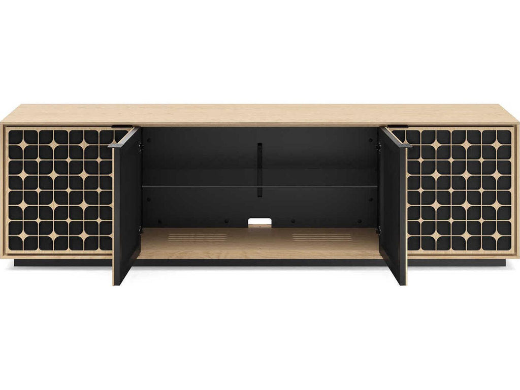 Elements Constellation 83-Inch Media Console with Rolling Base in Washed Oak