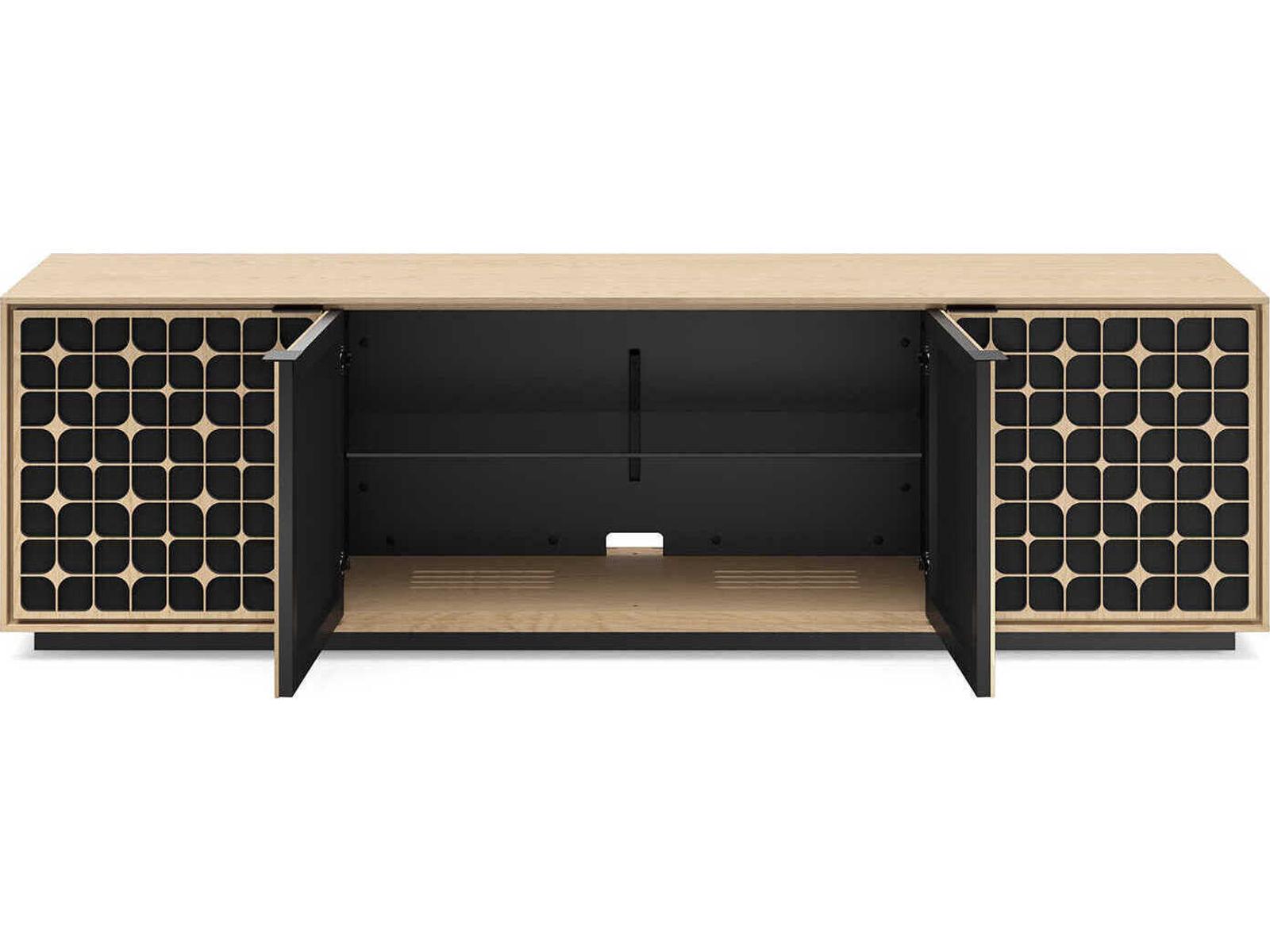 Elements Constellation 83-Inch Media Console with Rolling Base in Washed Oak