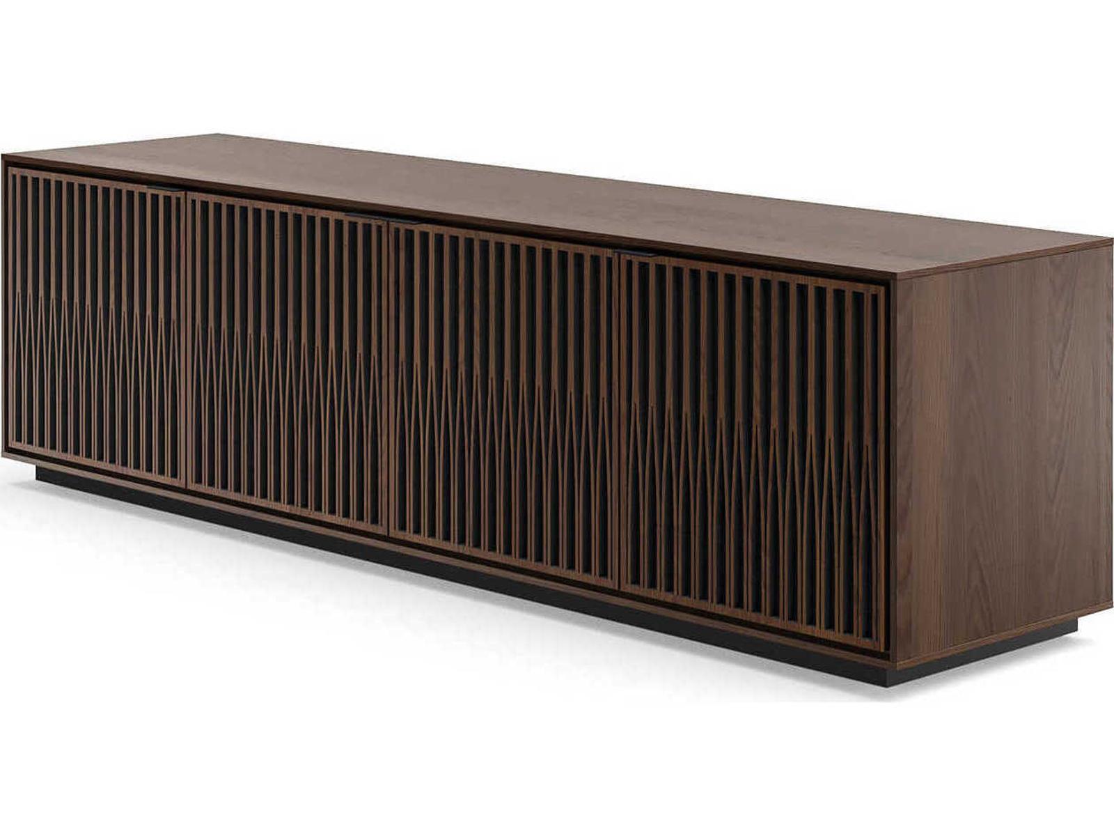Elements Tune 82.5-Inch Media Console in Toasted Oak with Rolling Base