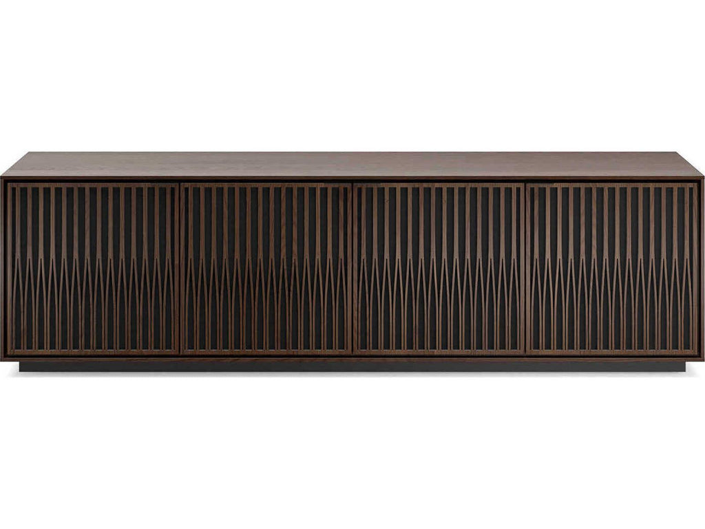 Elements Tune 82.5-Inch Media Console in Toasted Oak with Rolling Base