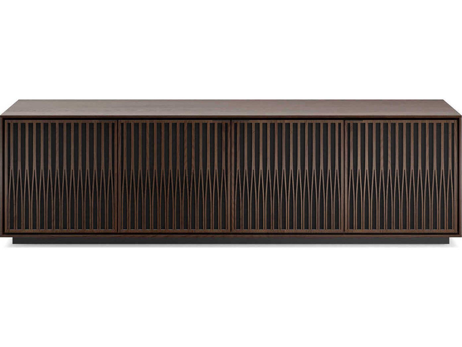 Elements Tune 82.5-Inch Media Console in Toasted Oak with Rolling Base