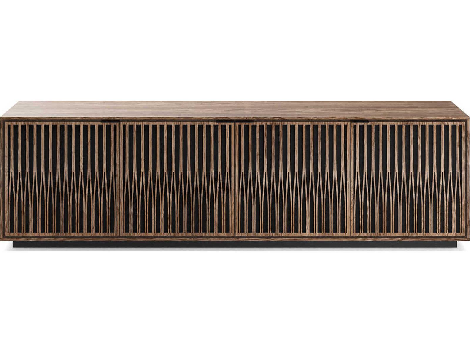 Elements 82-Inch Media Console with Tune Doors in Natural Walnut