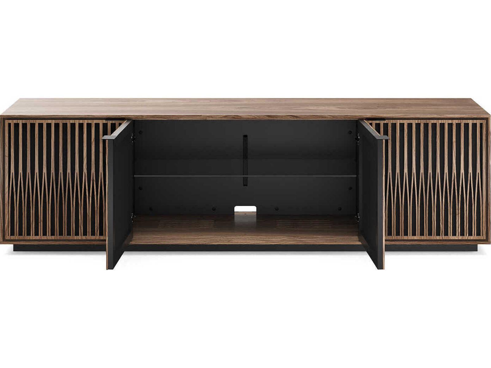 Elements 82-Inch Media Console with Tune Doors in Natural Walnut