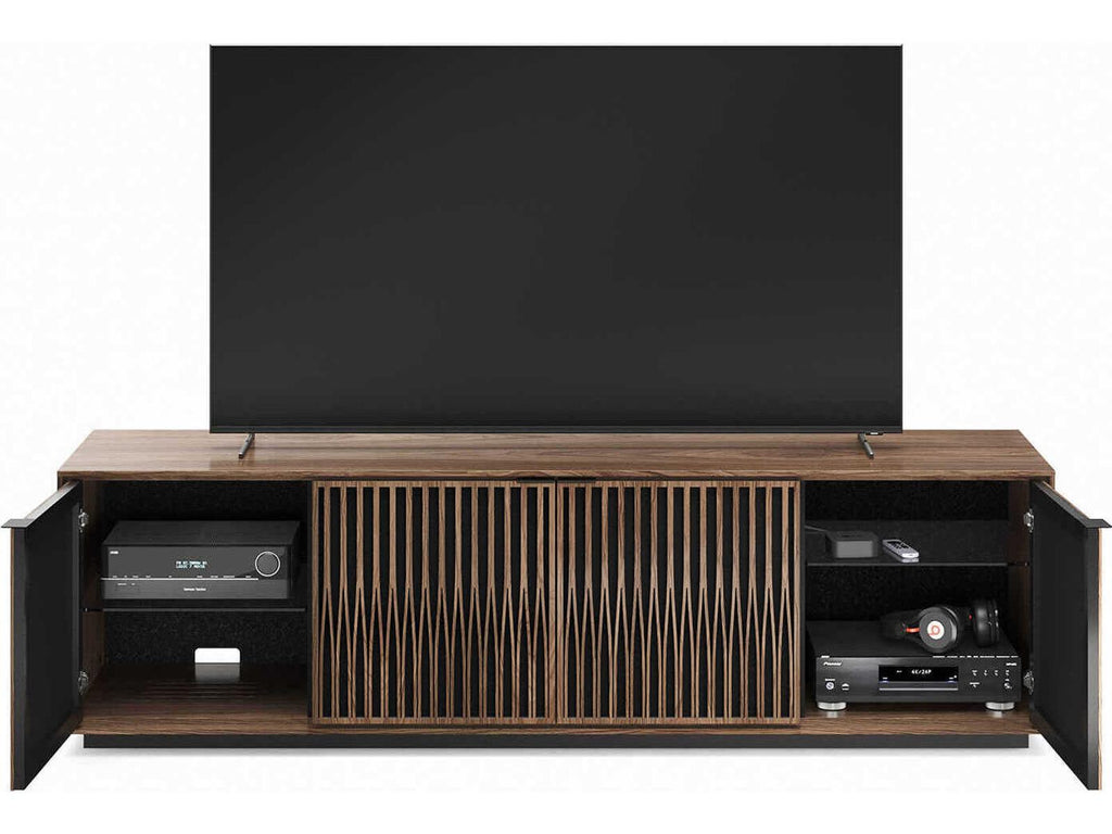 Elements 82-Inch Media Console with Tune Doors in Natural Walnut