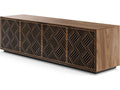 Elements 8703-WE Media Cabinet with Weave Doors in Natural Walnut