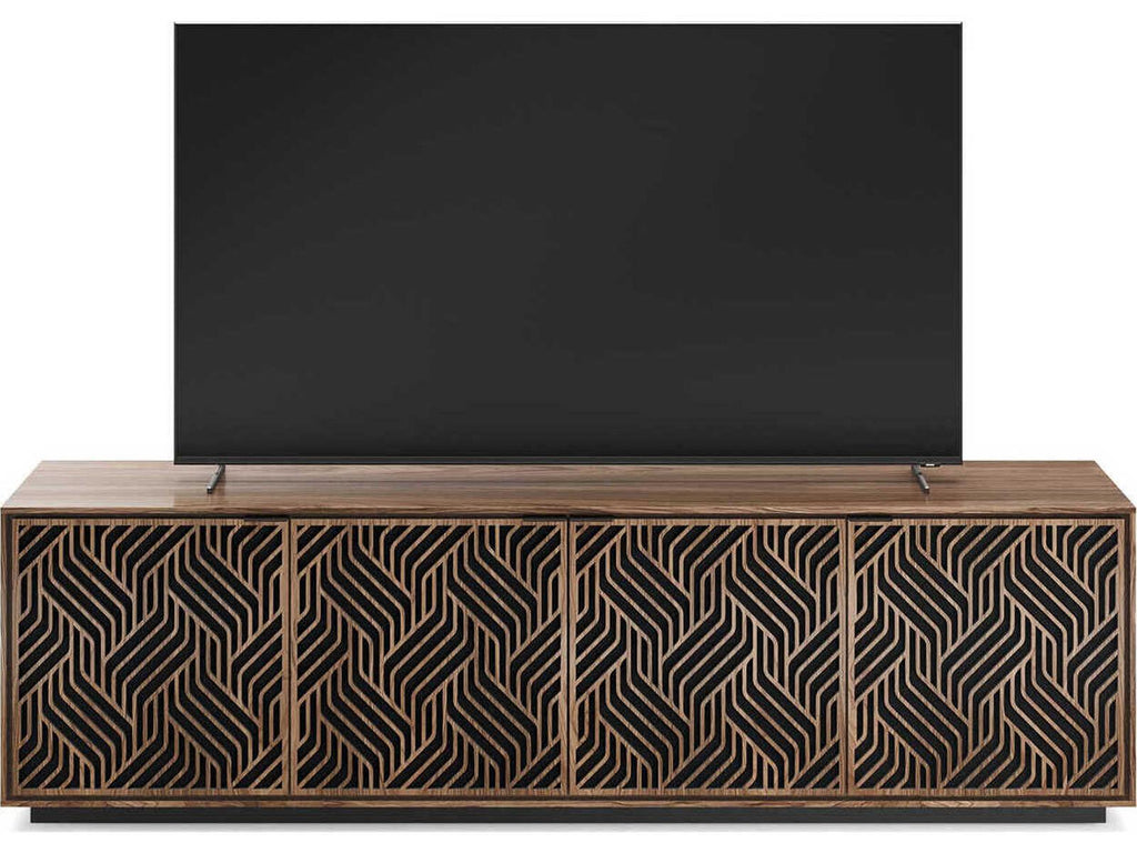 Elements 8703-WE Media Cabinet with Weave Doors in Natural Walnut