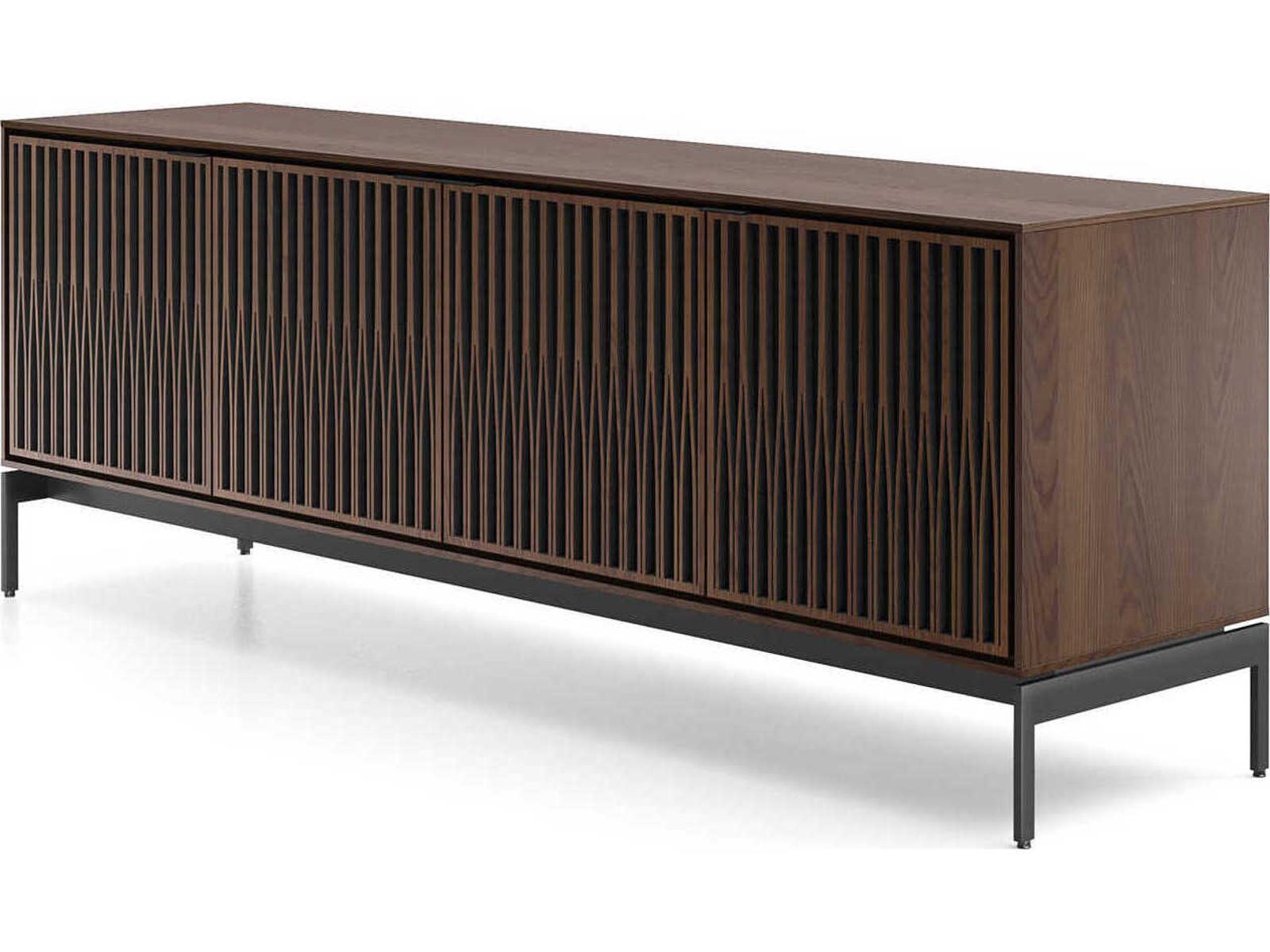 Elements 82.5-Inch 4-Door Media Console with Tune Doors Toasted Oak