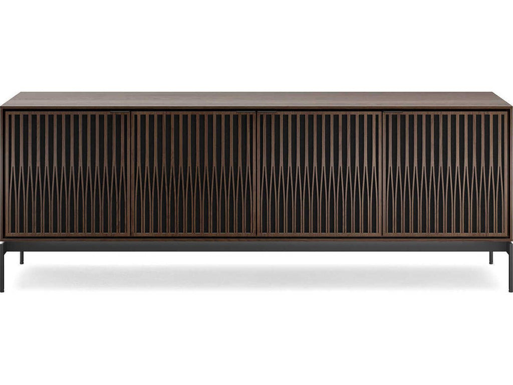 Elements 82.5-Inch 4-Door Media Console with Tune Doors Toasted Oak