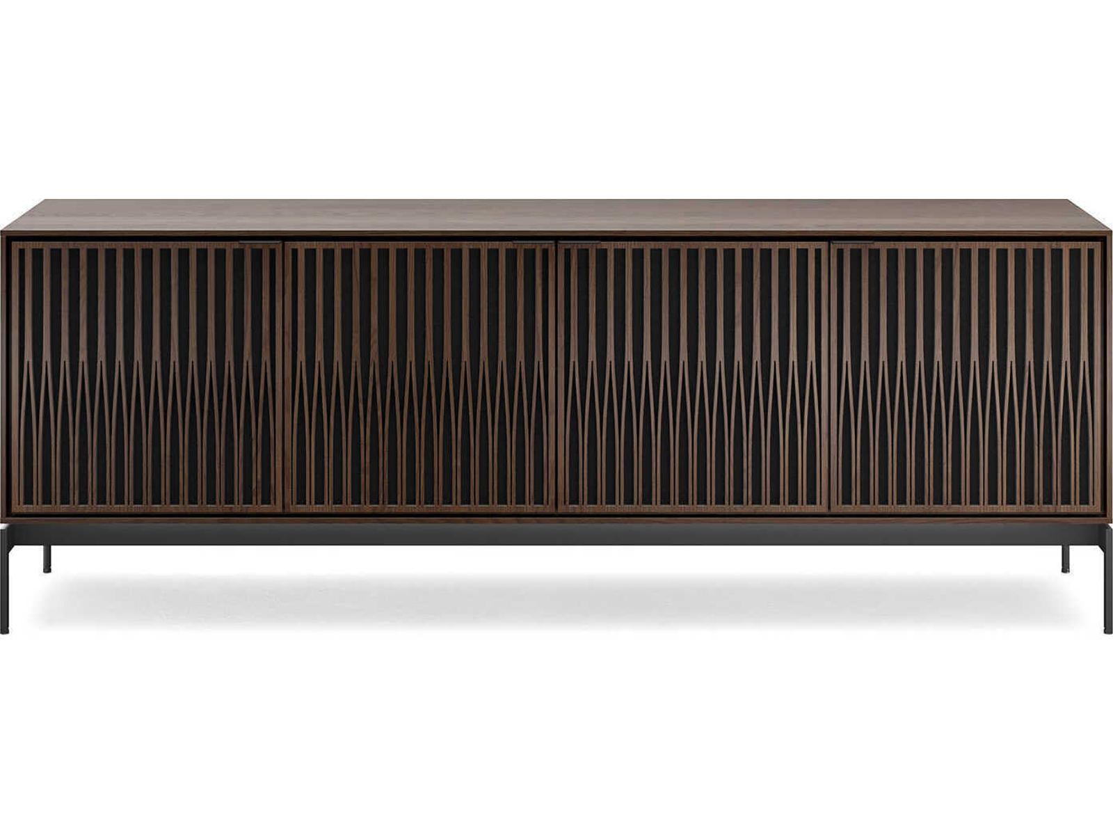 Elements 82.5-Inch 4-Door Media Console with Tune Doors Toasted Oak