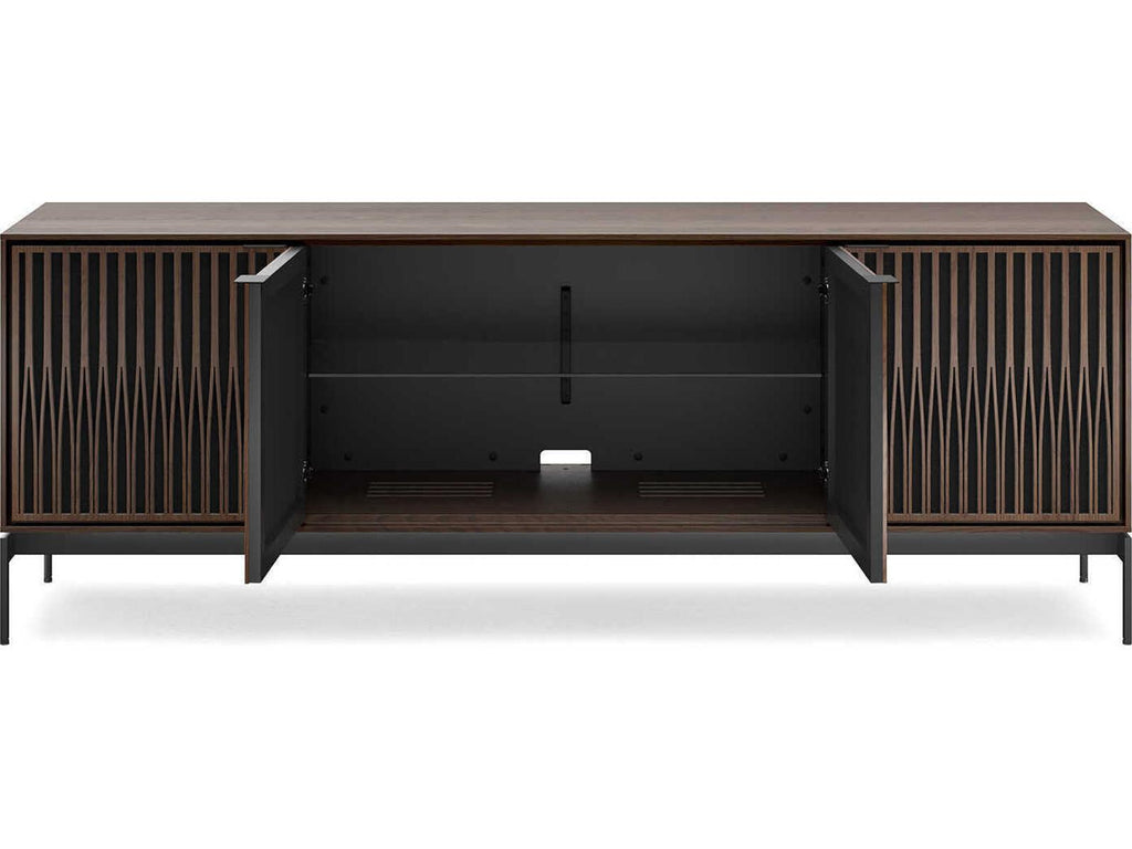 Elements 82.5-Inch 4-Door Media Console with Tune Doors Toasted Oak
