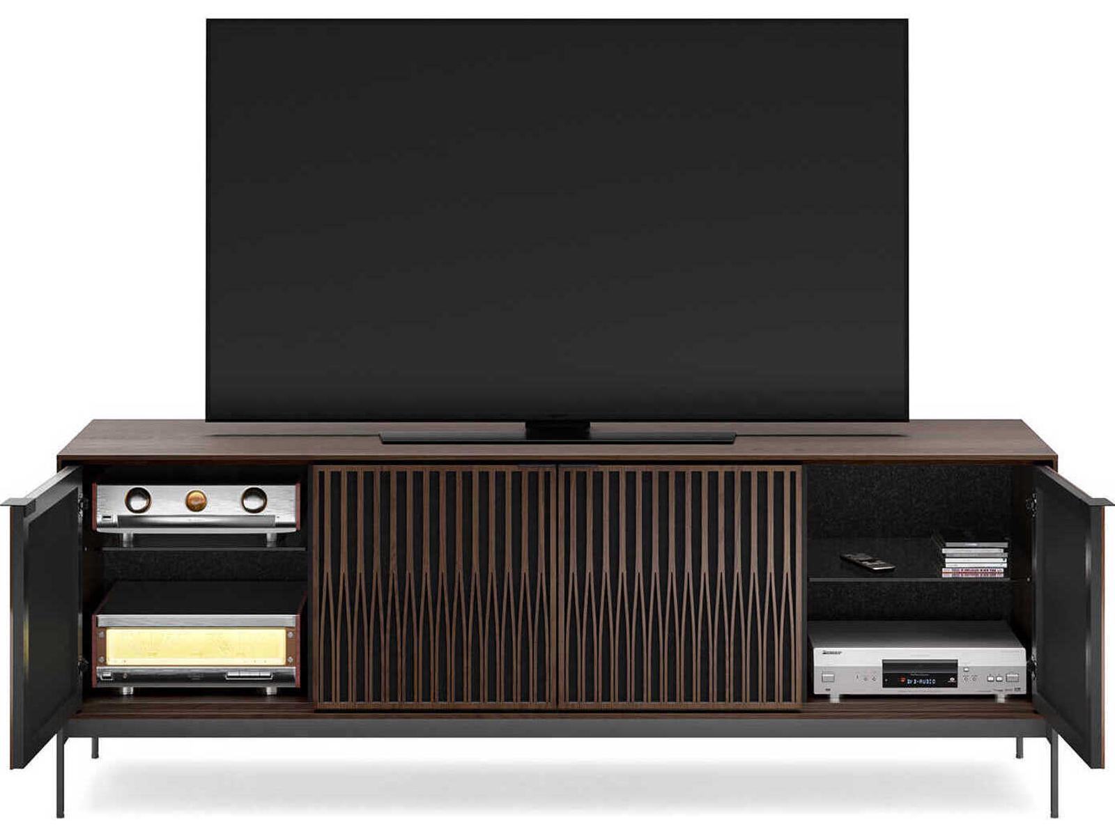 Elements 82.5-Inch 4-Door Media Console with Tune Doors Toasted Oak