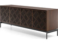 Elements Weave 8709 Media Console with Console Base in Toasted Oak