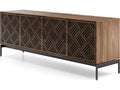 Elements Weave Media Console for 85 Inch TVs Natural Walnut