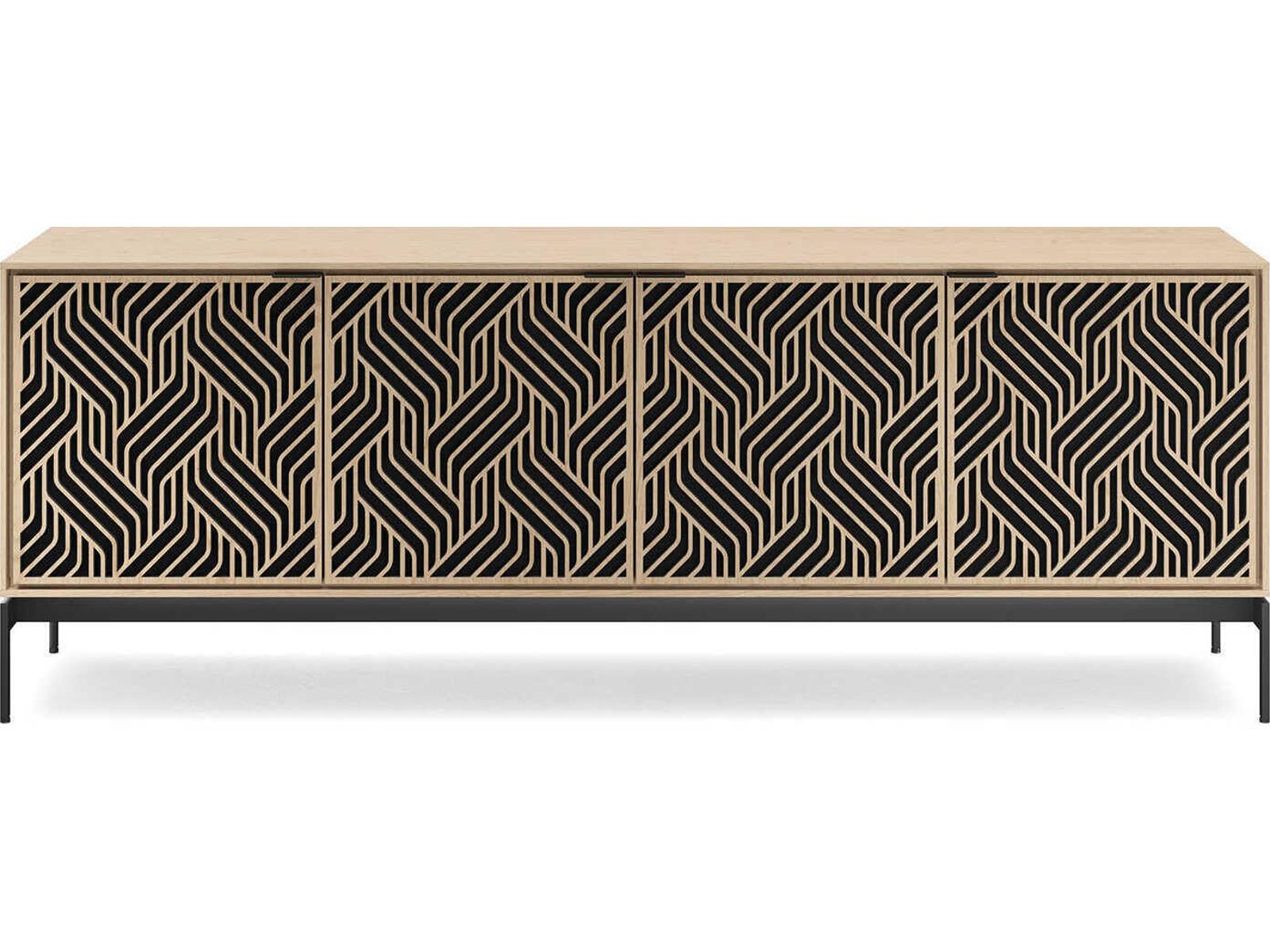 Elements Weave 82-Inch Media Console with Washed Oak Finish