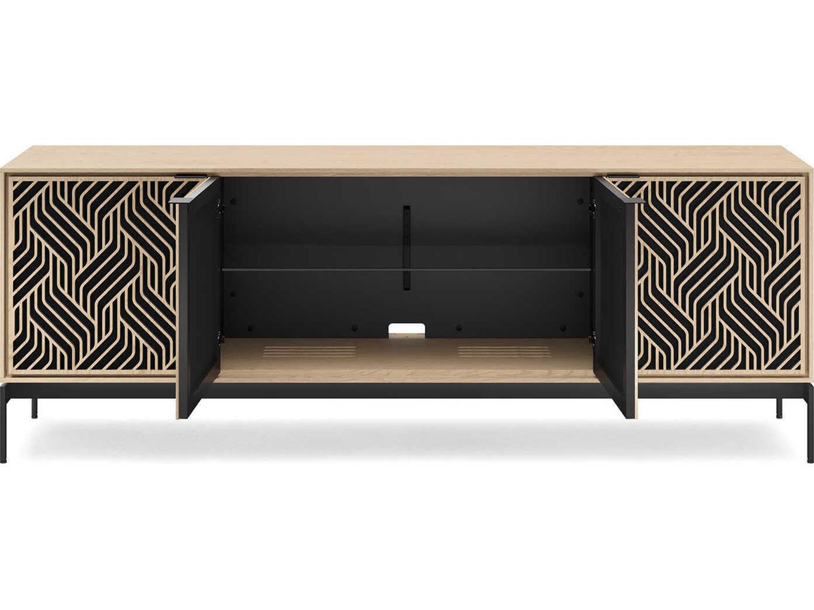 Elements Weave 82-Inch Media Console with Washed Oak Finish