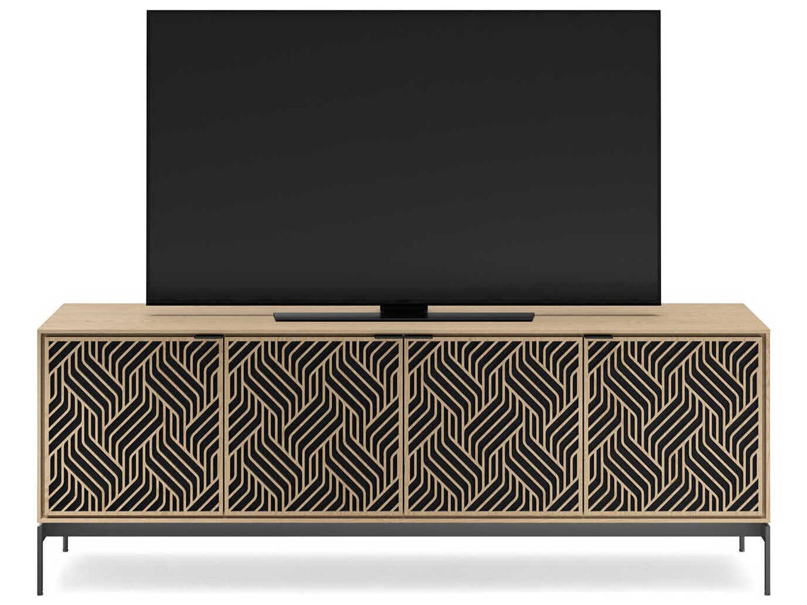 Elements Weave 82-Inch Media Console with Washed Oak Finish