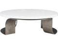 Interiors Catalina Round Coffee Table in White Plaster and Graphite