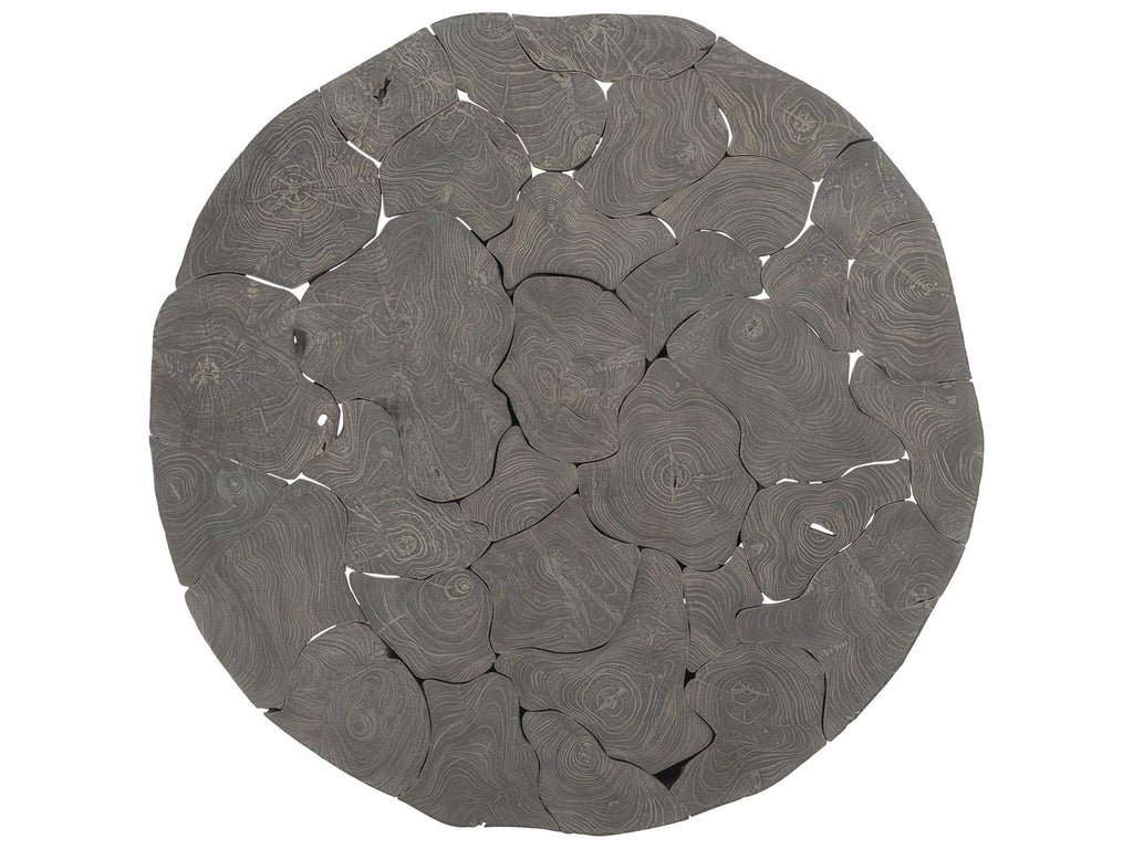 Calavaras Round Cocktail Table Sliced Teak Smoked Truffle
