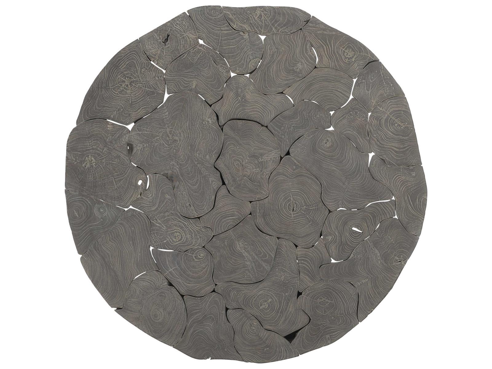 Calavaras Round Cocktail Table Sliced Teak Smoked Truffle