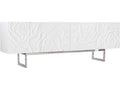 Penrose Entertainment Credenza White Plaster with Floral Design