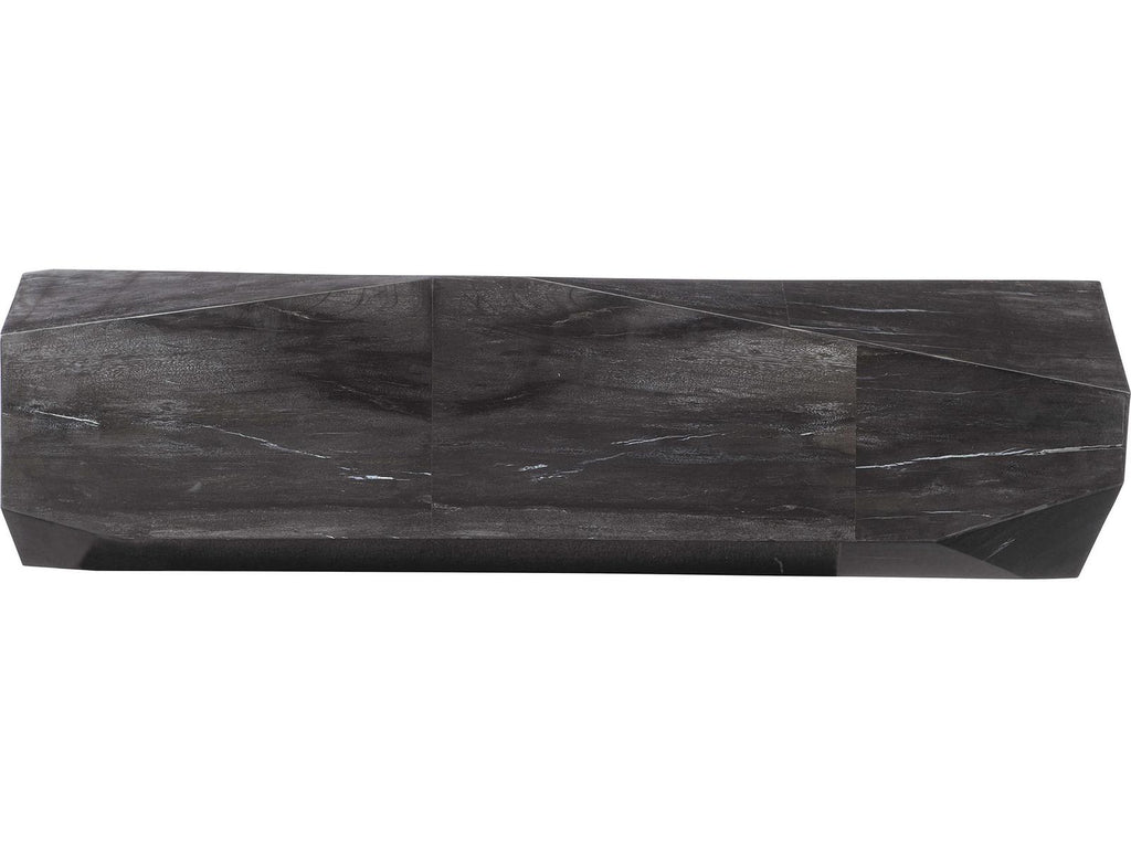 Adrian Rectangle Console Table Black Petrified Wood Organic Design
