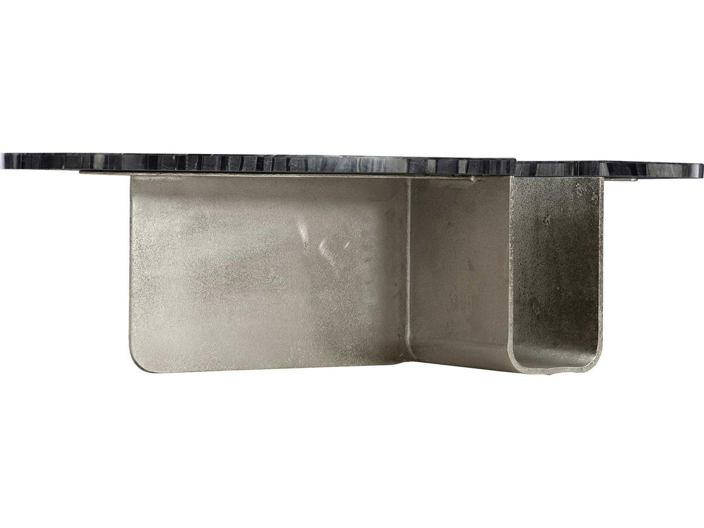 Interiors Tegan Rectangle Coffee Table in Black Forest Marble and Nickel