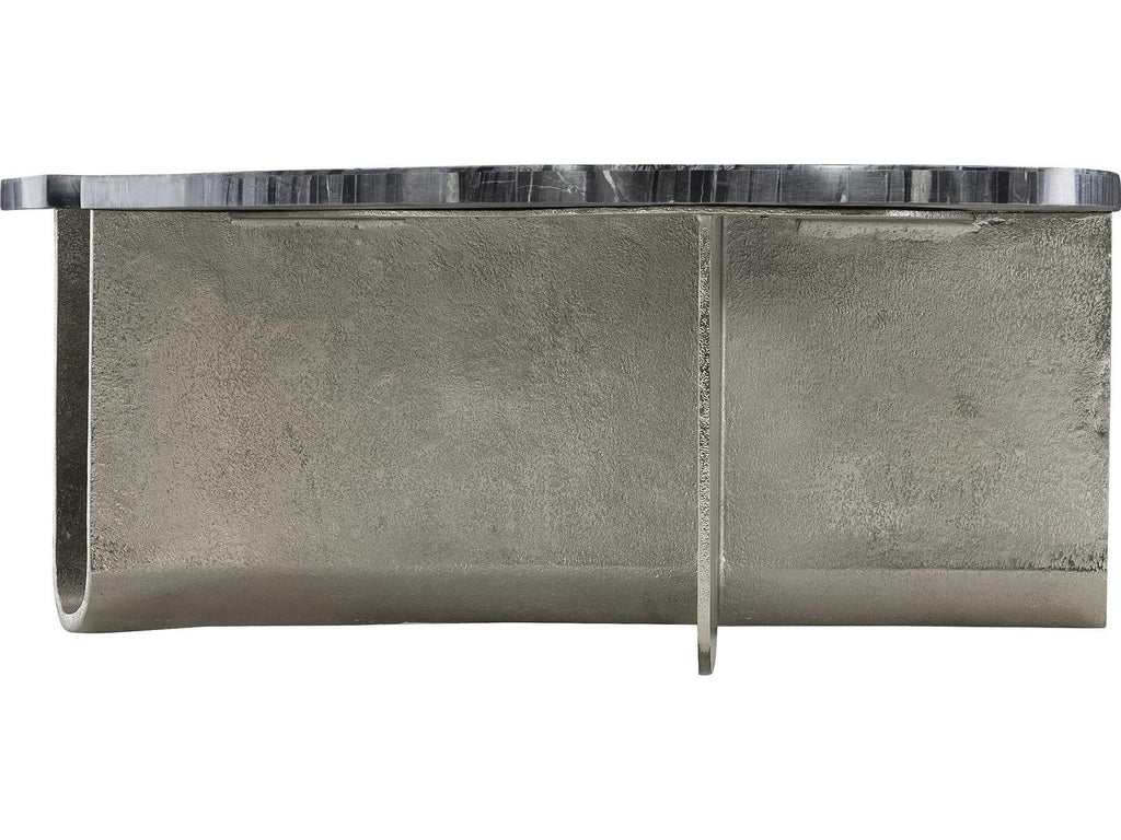 Interiors Tegan Rectangle Coffee Table in Black Forest Marble and Nickel