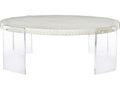 Pearle Round Cocktail Table with Capiz Shell Top and Acrylic Legs