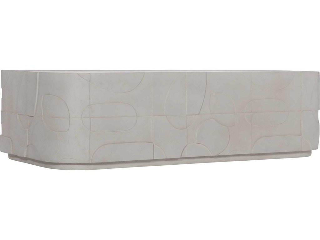 Interiors Zina Rectangular Stonecast Cocktail Table Natural Finish