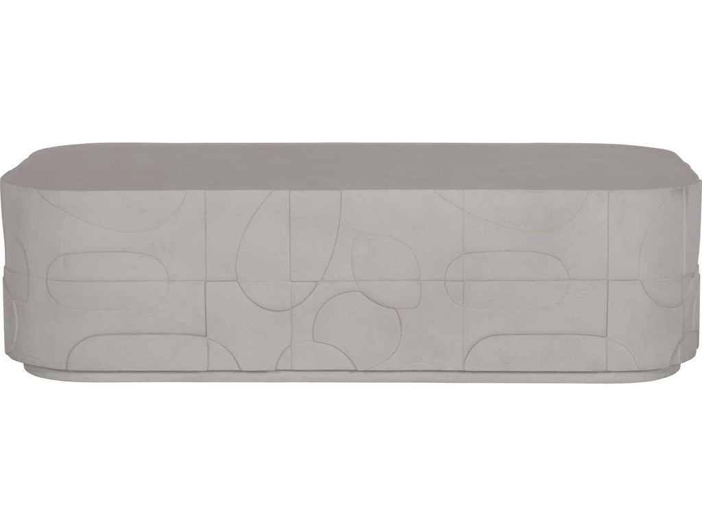 Interiors Zina Rectangular Stonecast Cocktail Table Natural Finish
