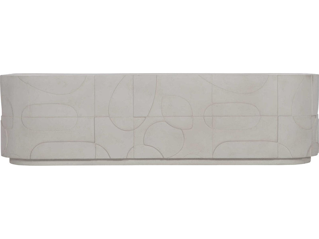 Interiors Zina Rectangular Stonecast Cocktail Table Natural Finish