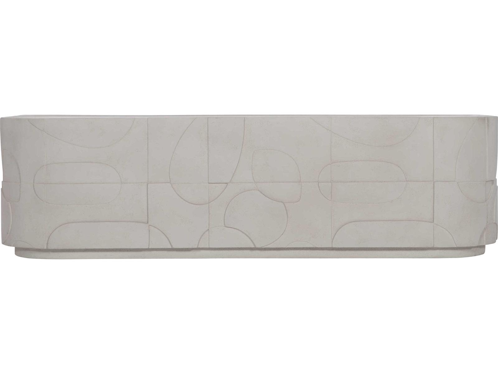 Interiors Zina Rectangular Stonecast Cocktail Table Natural Finish