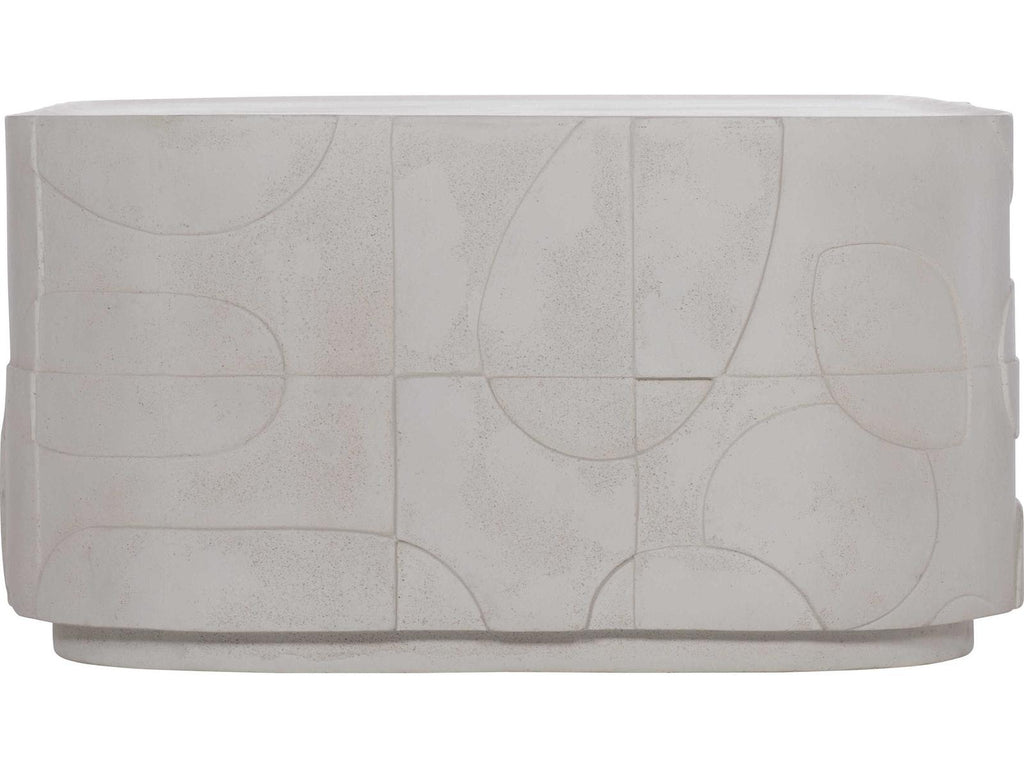Interiors Zina Rectangular Stonecast Cocktail Table Natural Finish