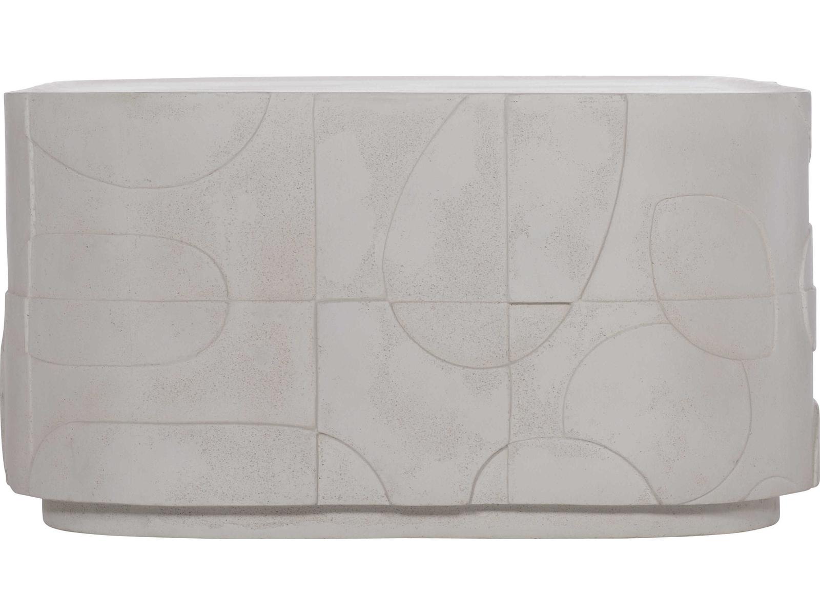 Interiors Zina Rectangular Stonecast Cocktail Table Natural Finish