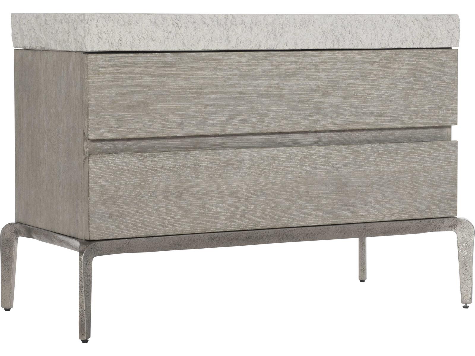 Ritter 2-Drawer Nightstand with Concrete Top and USB Charger