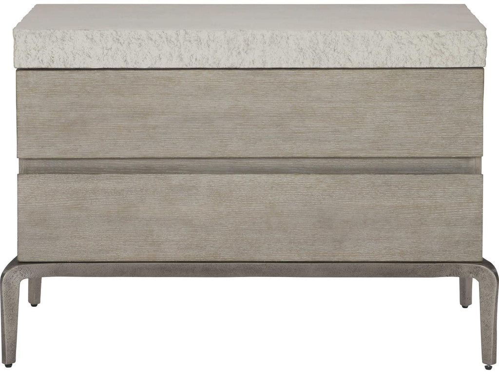 Ritter 2-Drawer Nightstand with Concrete Top and USB Charger