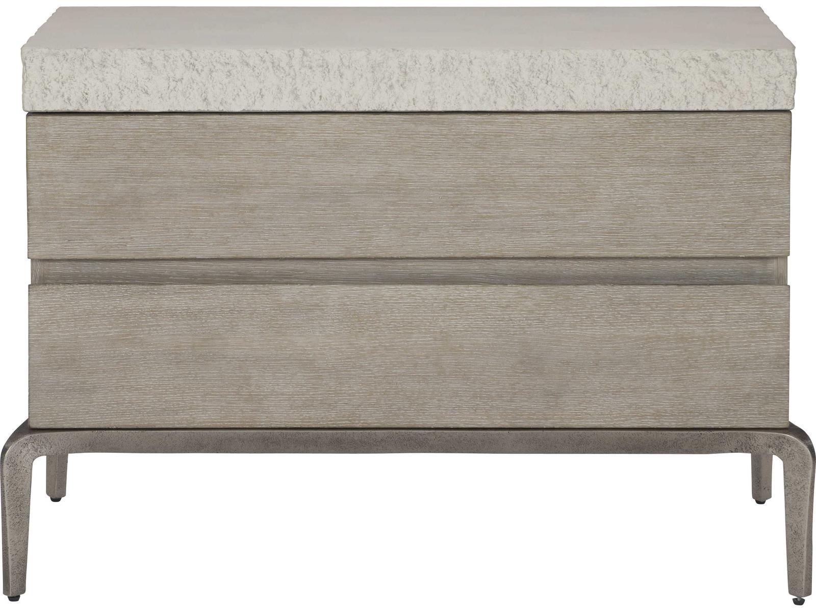 Ritter 2-Drawer Nightstand with Concrete Top and USB Charger