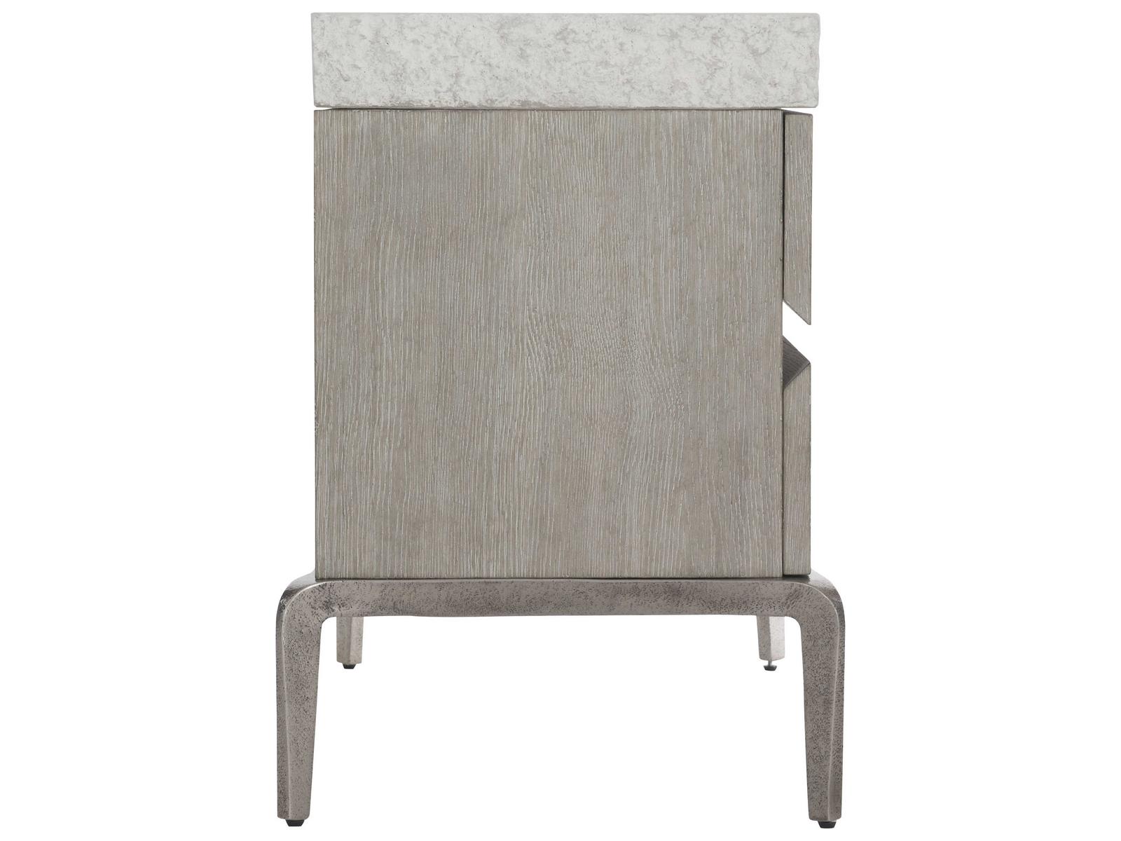 Ritter 2-Drawer Nightstand with Concrete Top and USB Charger