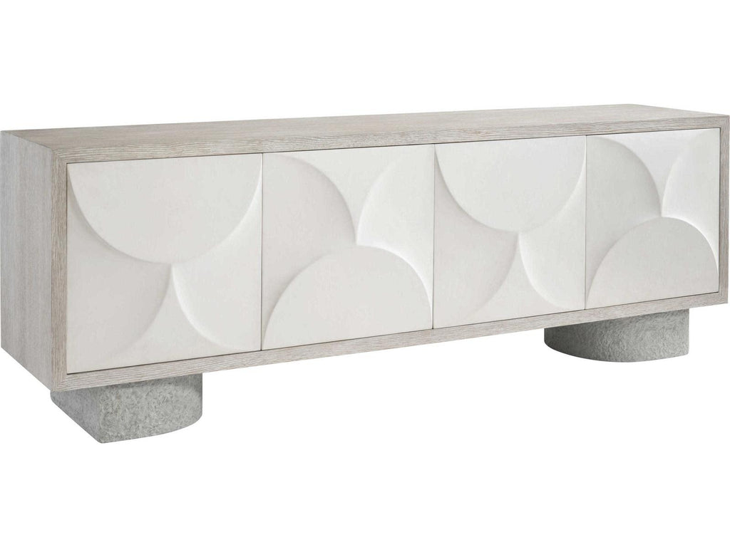 Interiors Lunula Entertainment Credenza in Flaxen and Vellum Finish