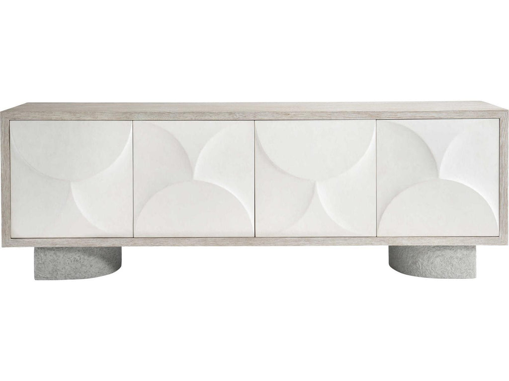 Interiors Lunula Entertainment Credenza in Flaxen and Vellum Finish
