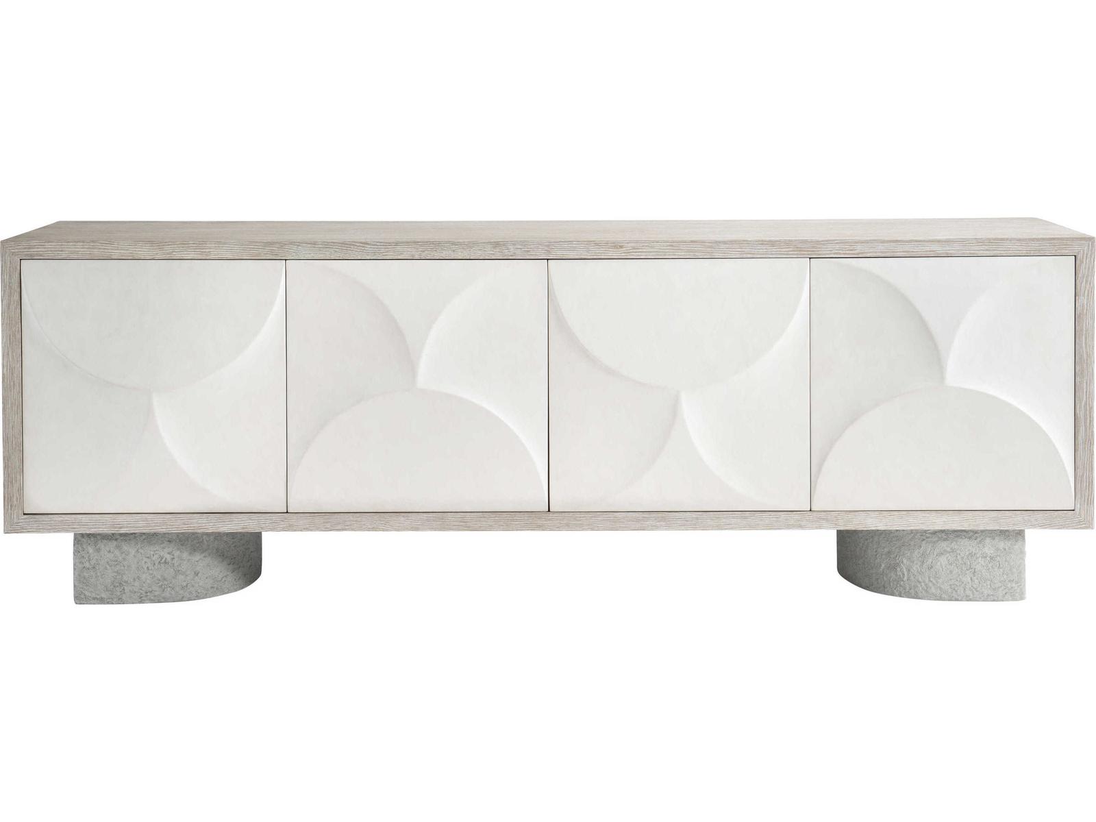 Interiors Lunula Entertainment Credenza in Flaxen and Vellum Finish