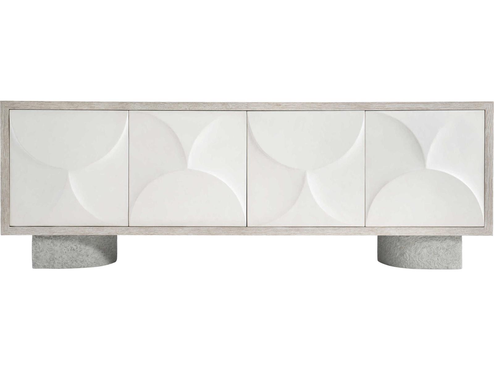 Interiors Lunula Entertainment Credenza in Flaxen and Vellum Finish