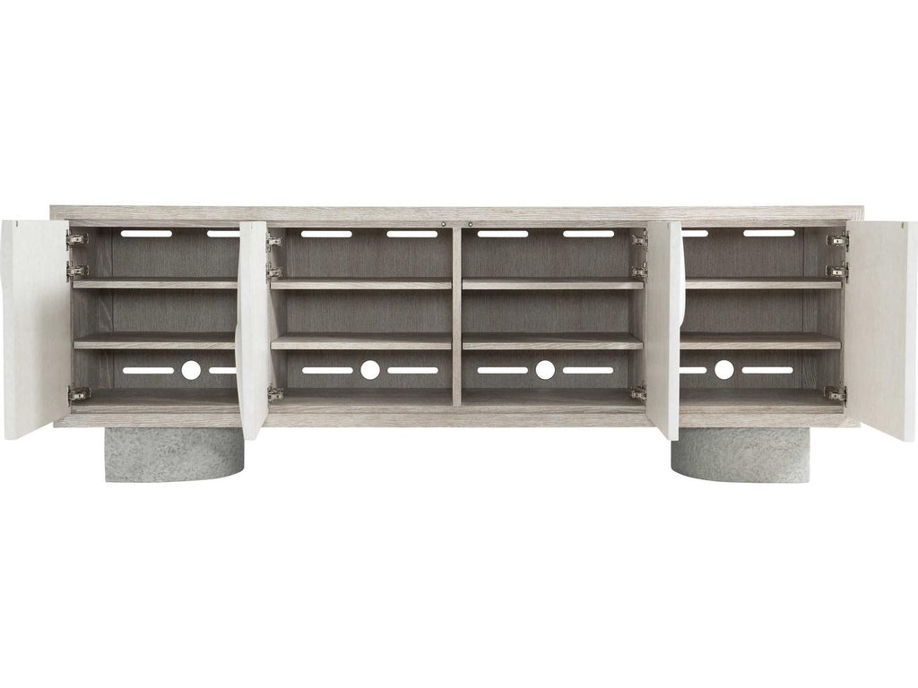 Interiors Lunula Entertainment Credenza in Flaxen and Vellum Finish