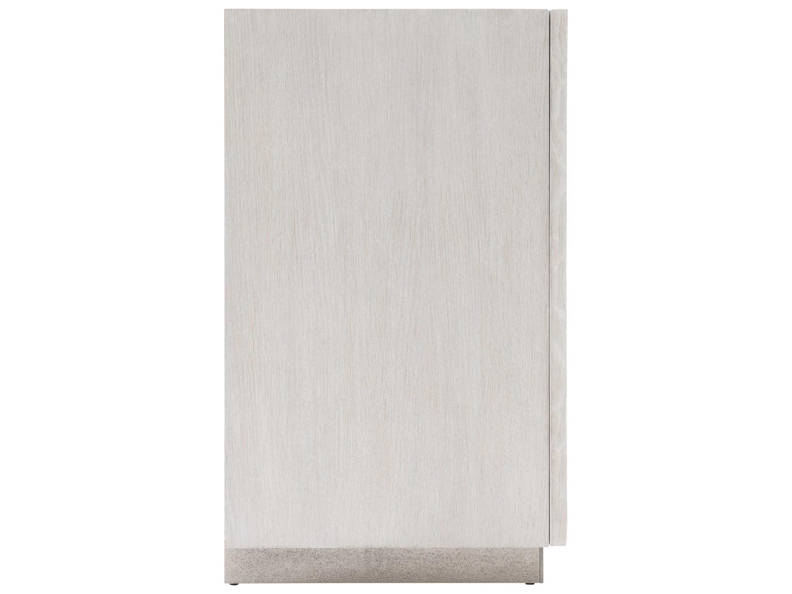 Solaria Entertainment Credenza Weathered Bone Shiny Nickel