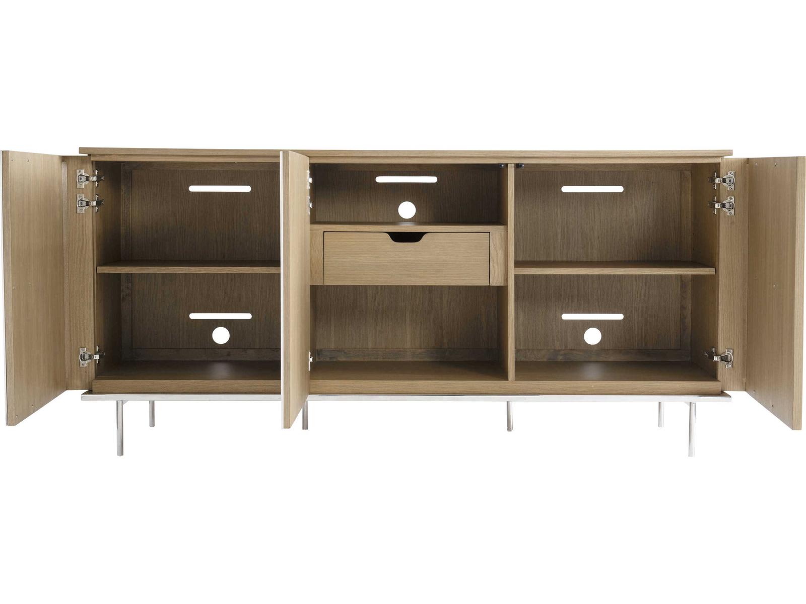 Modulum 3-Door Buffet Faux Marble Stainless Steel Sahara Finish