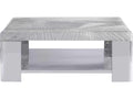 Aura Square Coffee Table with Patterned Acrylic Top and Polished Stainless Steel Frame