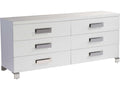Coro 6-Drawer Dresser in Azucar Finish with Stainless Steel Accents