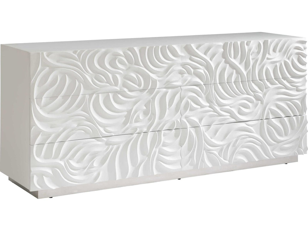 Alia 6-Drawer Dresser in White Plaster Finish