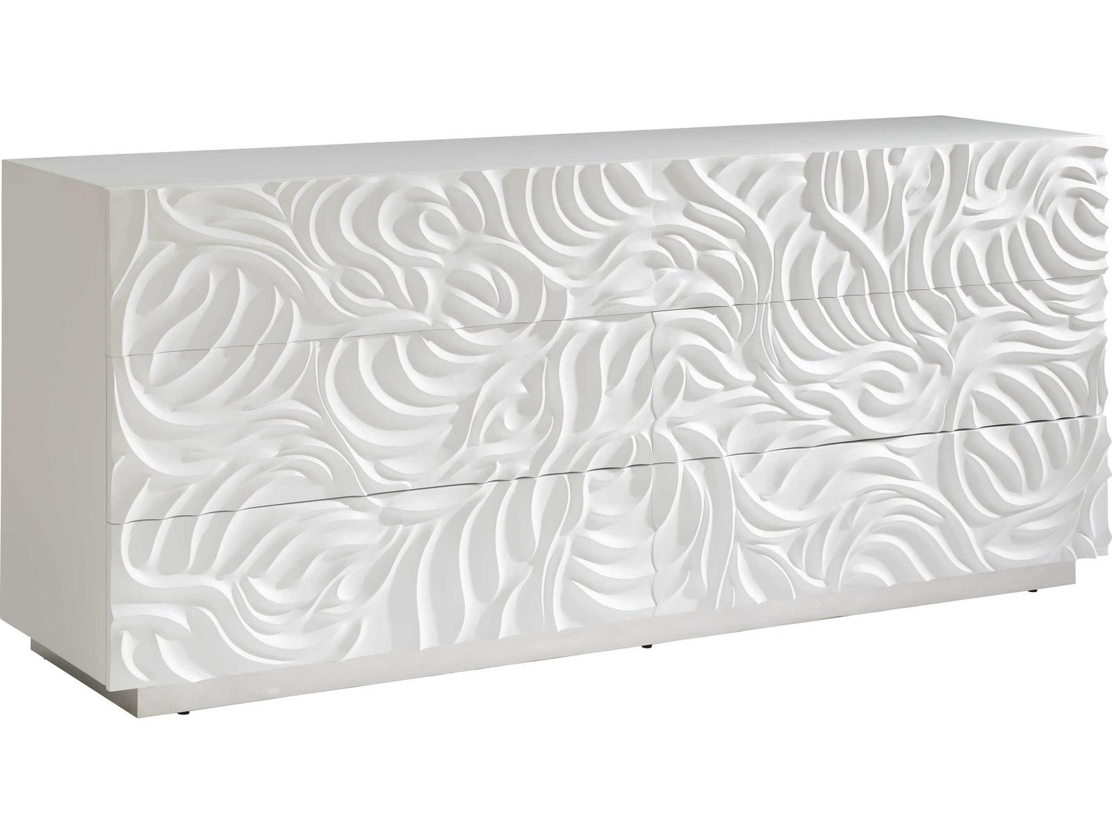 Alia 6-Drawer Dresser in White Plaster Finish