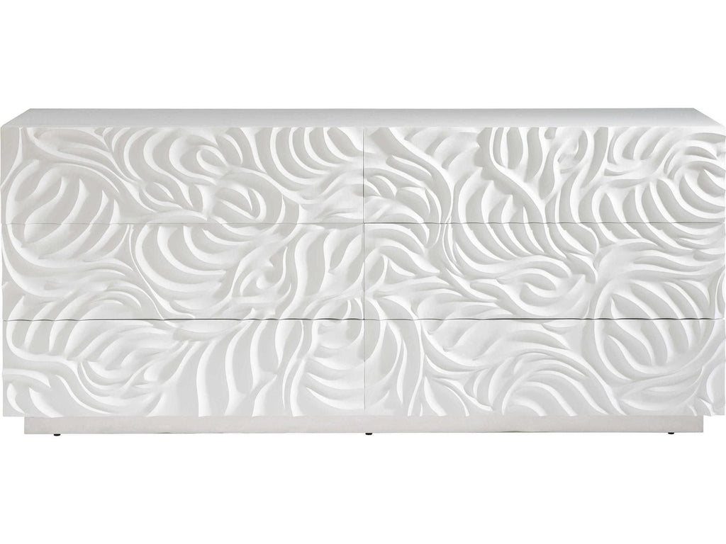Alia 6-Drawer Dresser in White Plaster Finish